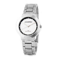Chronotech Silberne Edelstahl-Armbanduhr