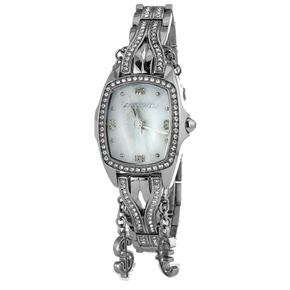 Chronotech Silberne Armbanduhr aus Edelstahl