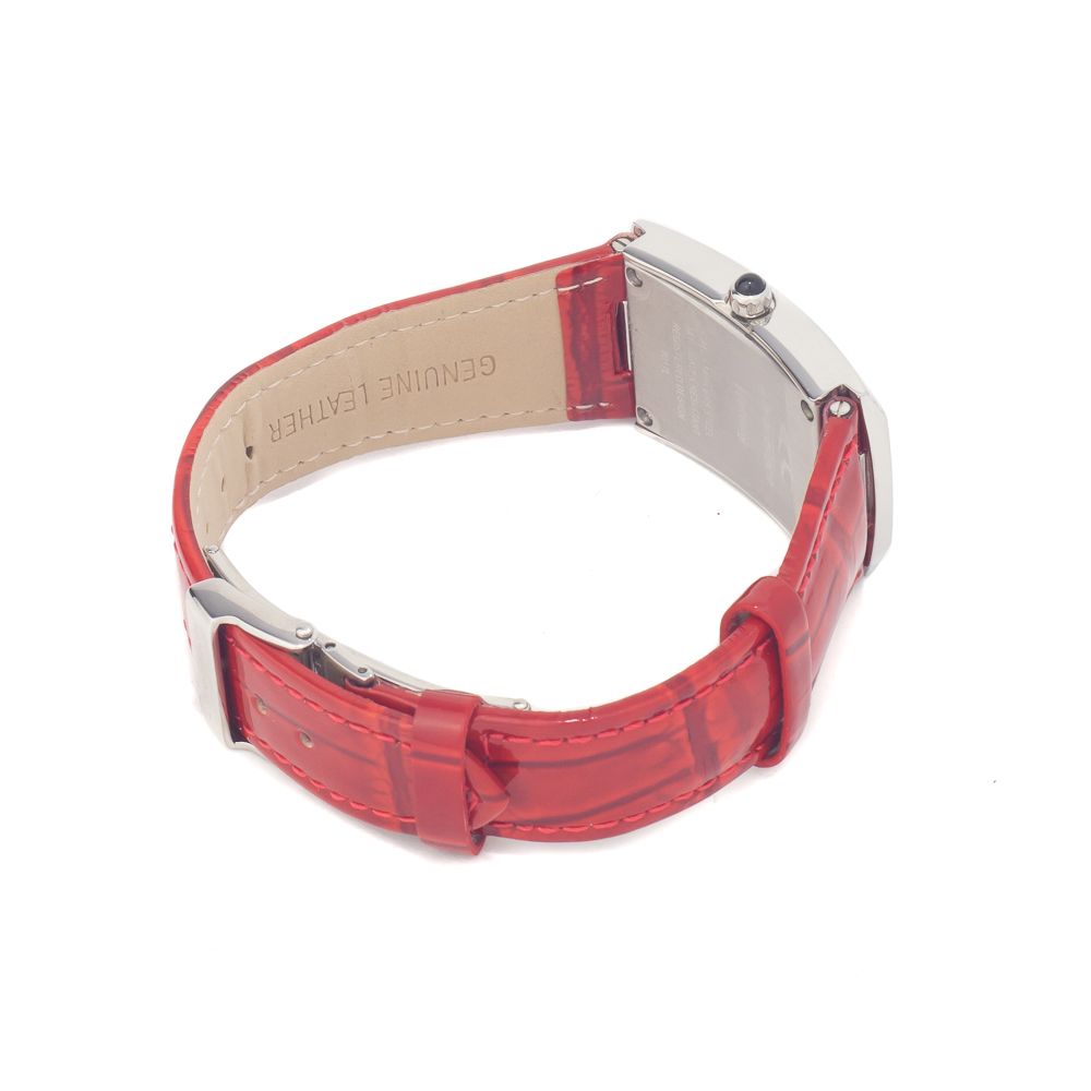 Chronotech Elegante Leder-Armbanduhr in Rot