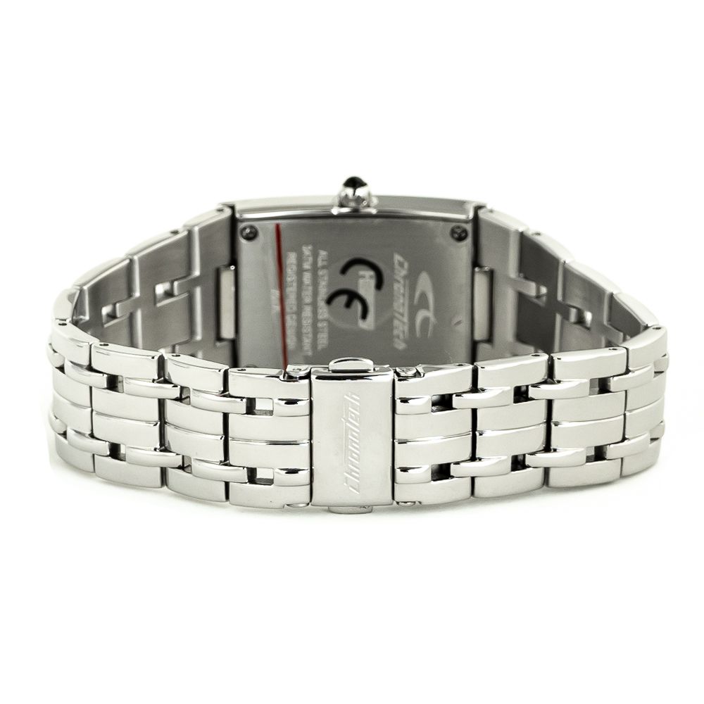 Chronotech Silberne Edelstahl-Armbanduhr
