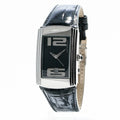 Chronotech Schwarze Leder-Kleidungsuhr