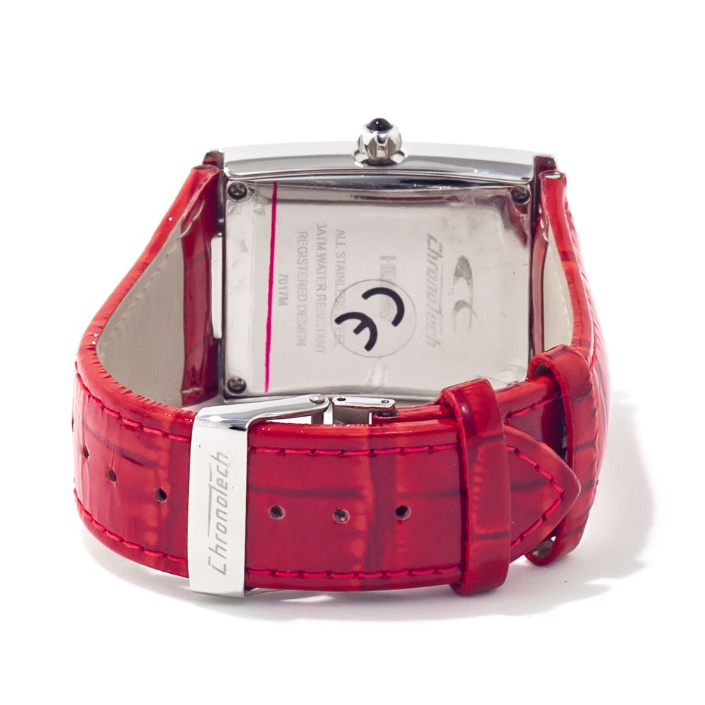 Chronotech Rote Leder-Kleidungsuhr