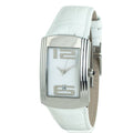 Chronotech Elegante weiße Leder-Armbanduhr