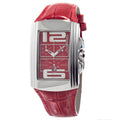 Chronotech Rote Leder-Kleid-Uhr