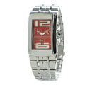 Chronotech Silberne Edelstahl-Armbanduhr