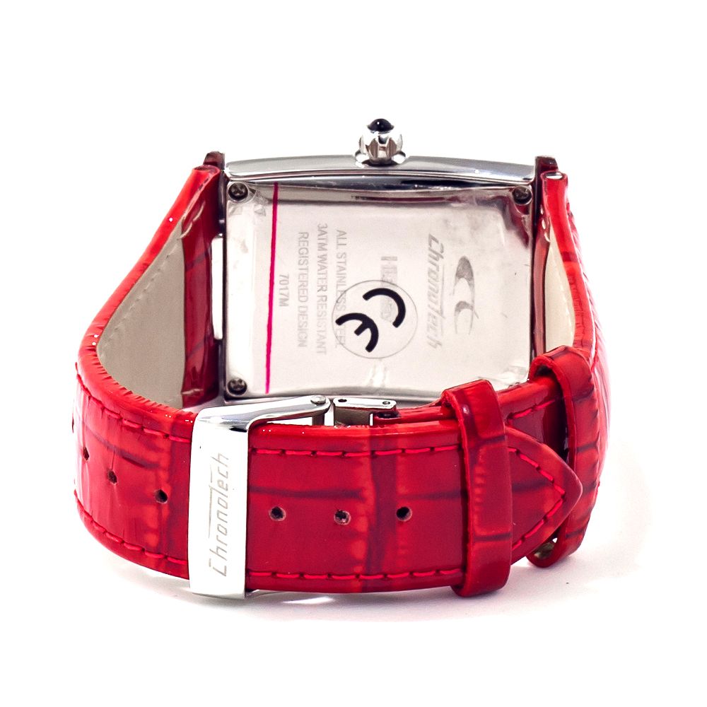 Chronotech Rote Leder-Armbanduhr