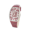 Chronotech Rote Leder-Kleid-Uhr