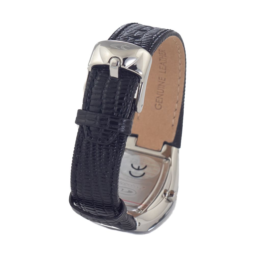Chronotech Schwarze Leder-Kleidungsuhr