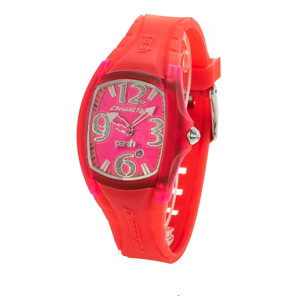 Chronotech Rote Gummikleid-Armbanduhr