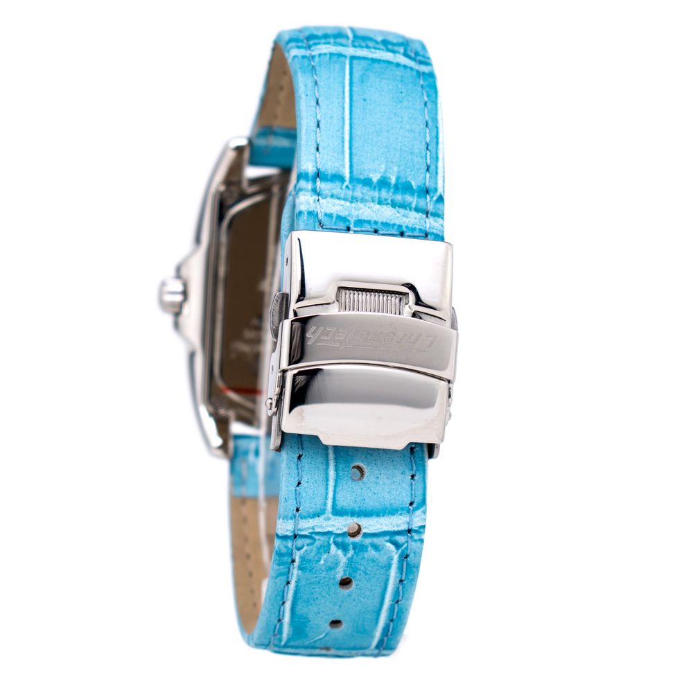Chronotech Elegante blaue Leder-Armbanduhr