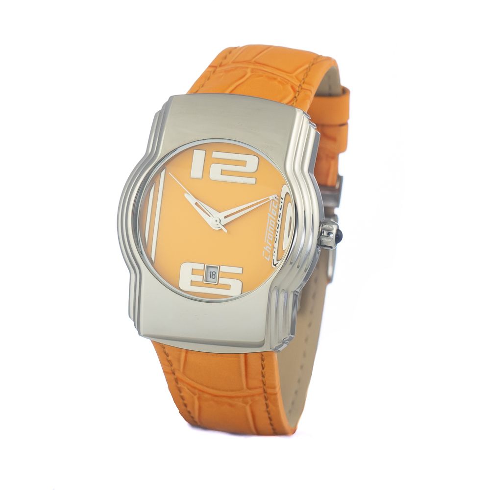 Chronotech Orange Leder-Armbanduhr