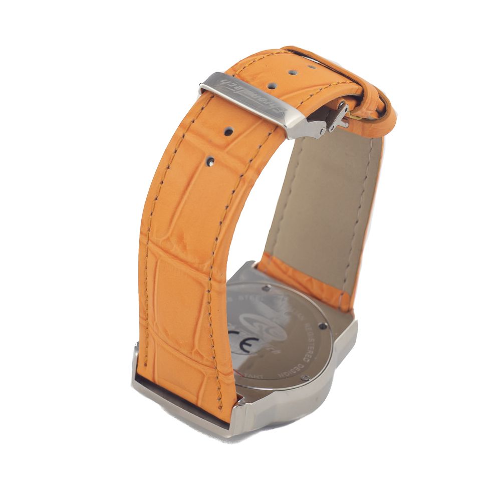 Chronotech Orange Leder-Armbanduhr