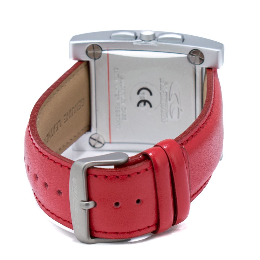 Chronotech Rote Leder-Armbanduhr