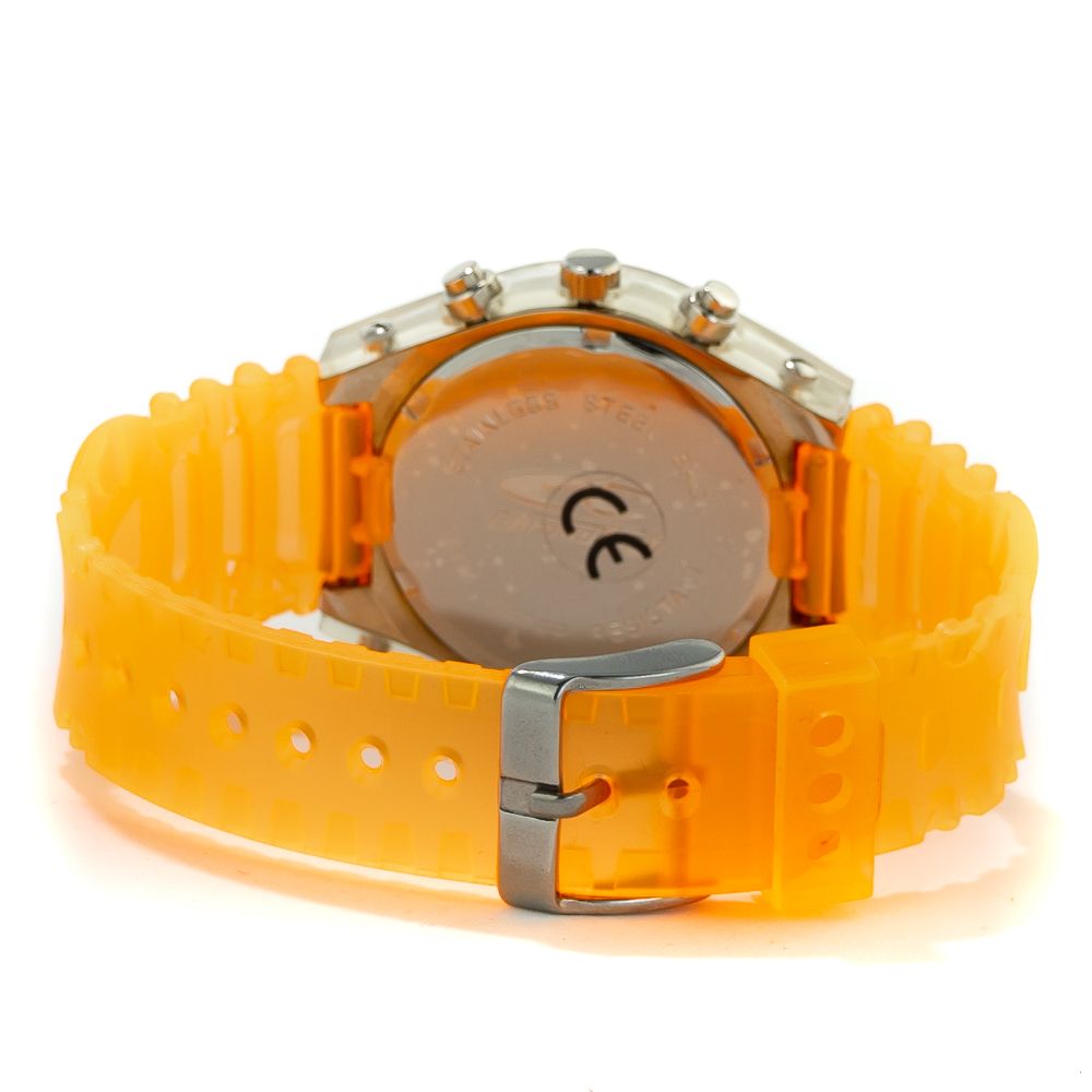 Chronotech Orange Sportliche Gummi-Armbanduhr