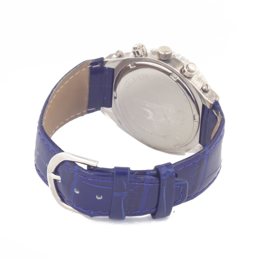Chronotech Elegante blaue Leder-Armbanduhr