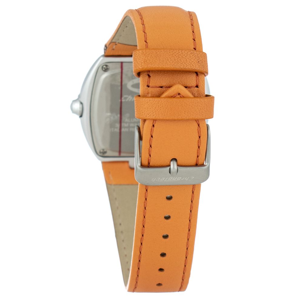 Chronotech Elegante Leder-Armbanduhr in Orange