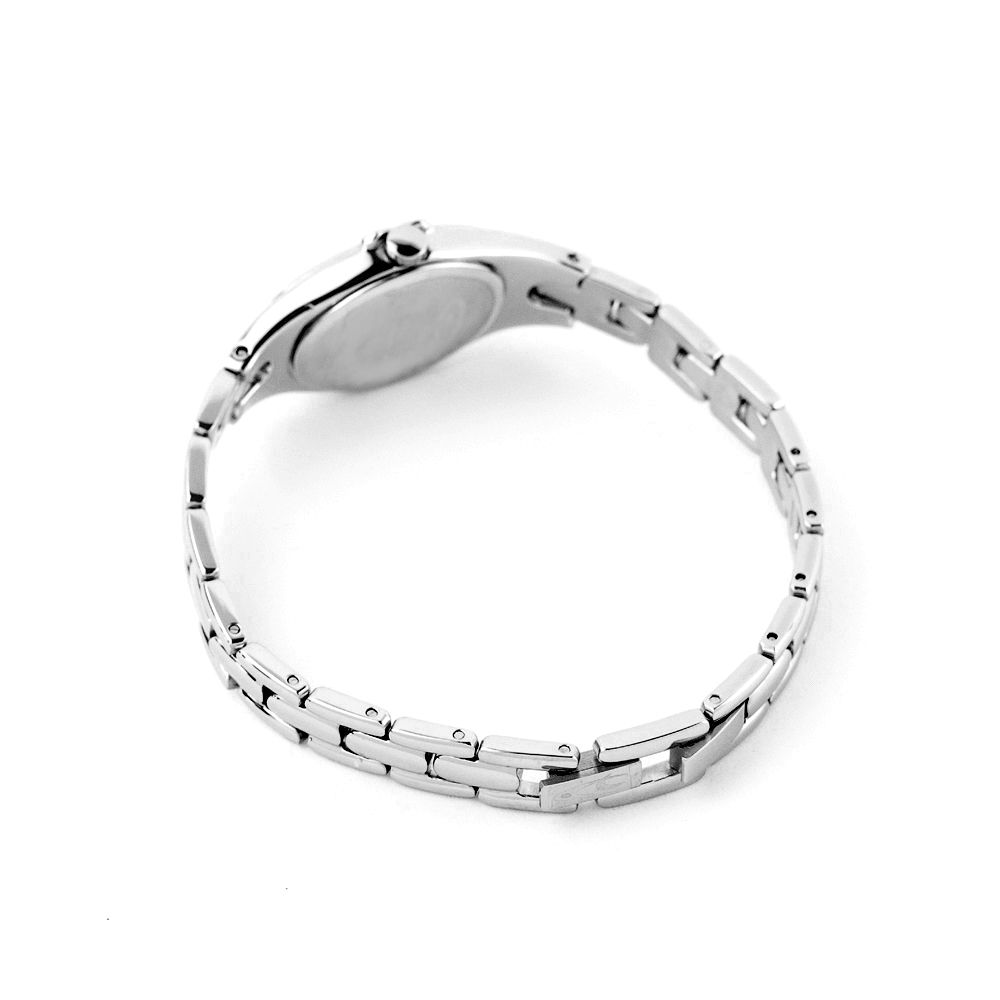 Chronotech Silberne Edelstahl-Armbanduhr