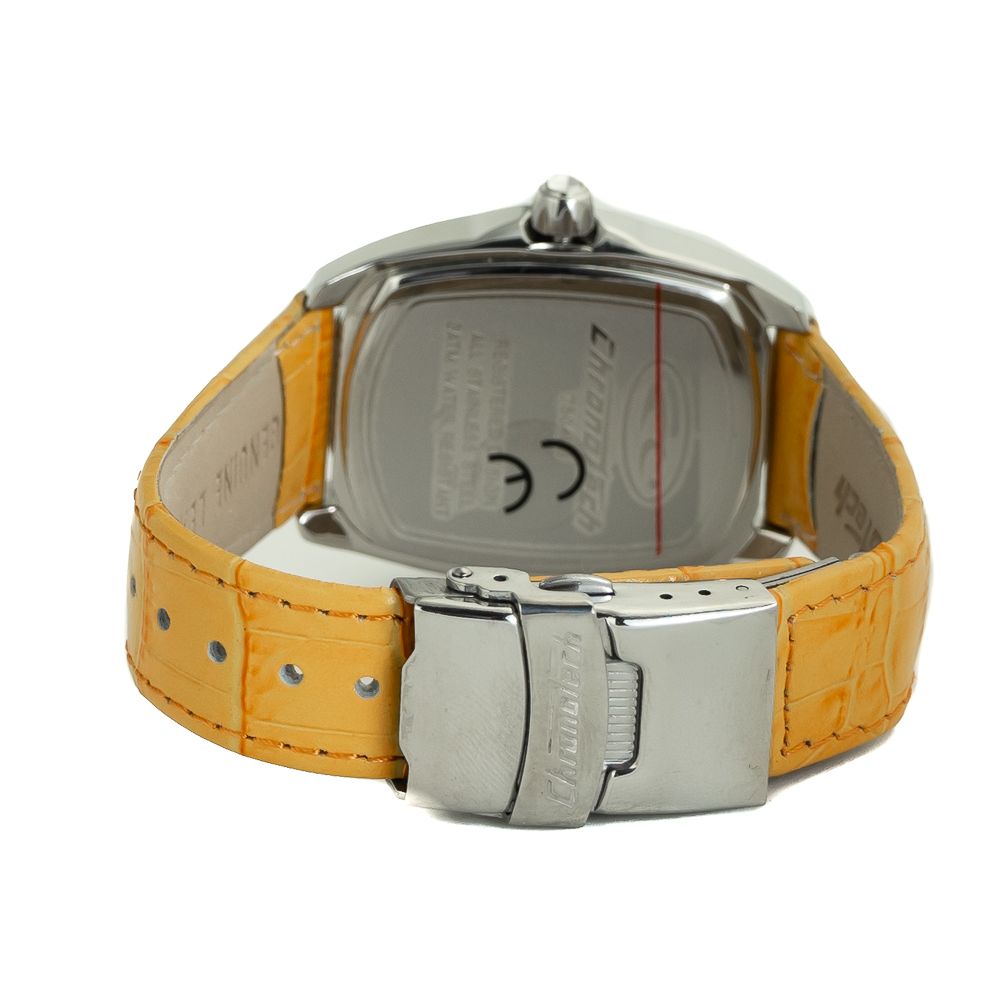 Chronotech Orange-farbenes Leder-Kleidungsstück-Armbanduhr