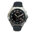 Chronotech Schwarze Leder-Kleidungsuhr