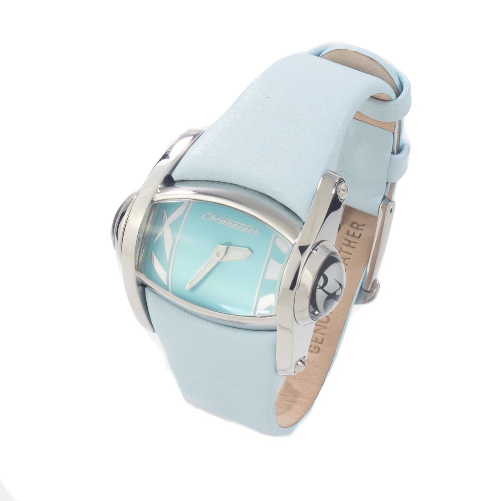 Chronotech Elegante blaue Leder-Armbanduhr
