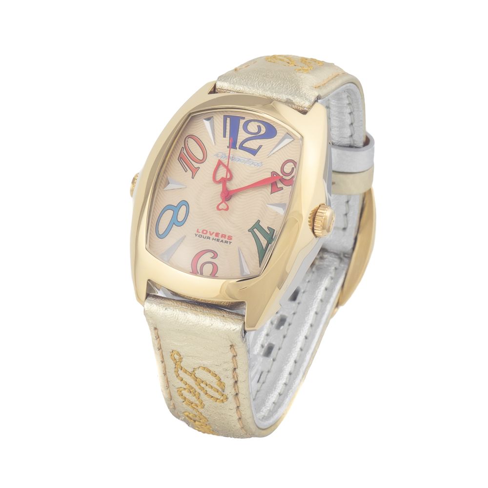 Chronotech Silberne Leder-Armbanduhr