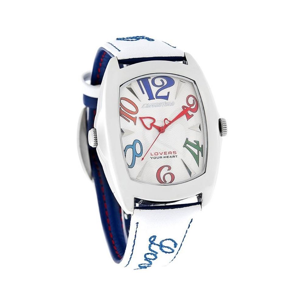 Chronotech Elegante blaue Leder-Armbanduhr
