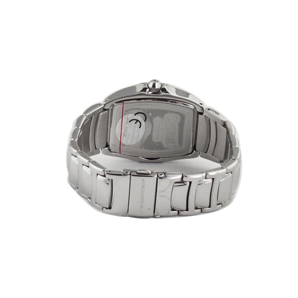 Chronotech Silberne Edelstahl-Armbanduhr