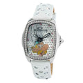 Chronotech Elegante weiße Leder-Armbanduhr