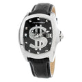 Chronotech Schwarze Leder-Kleidungsuhr
