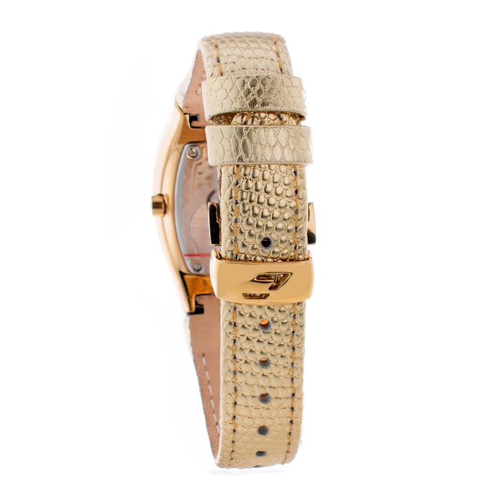 Chronotech Goldene Leder-Armbanduhr