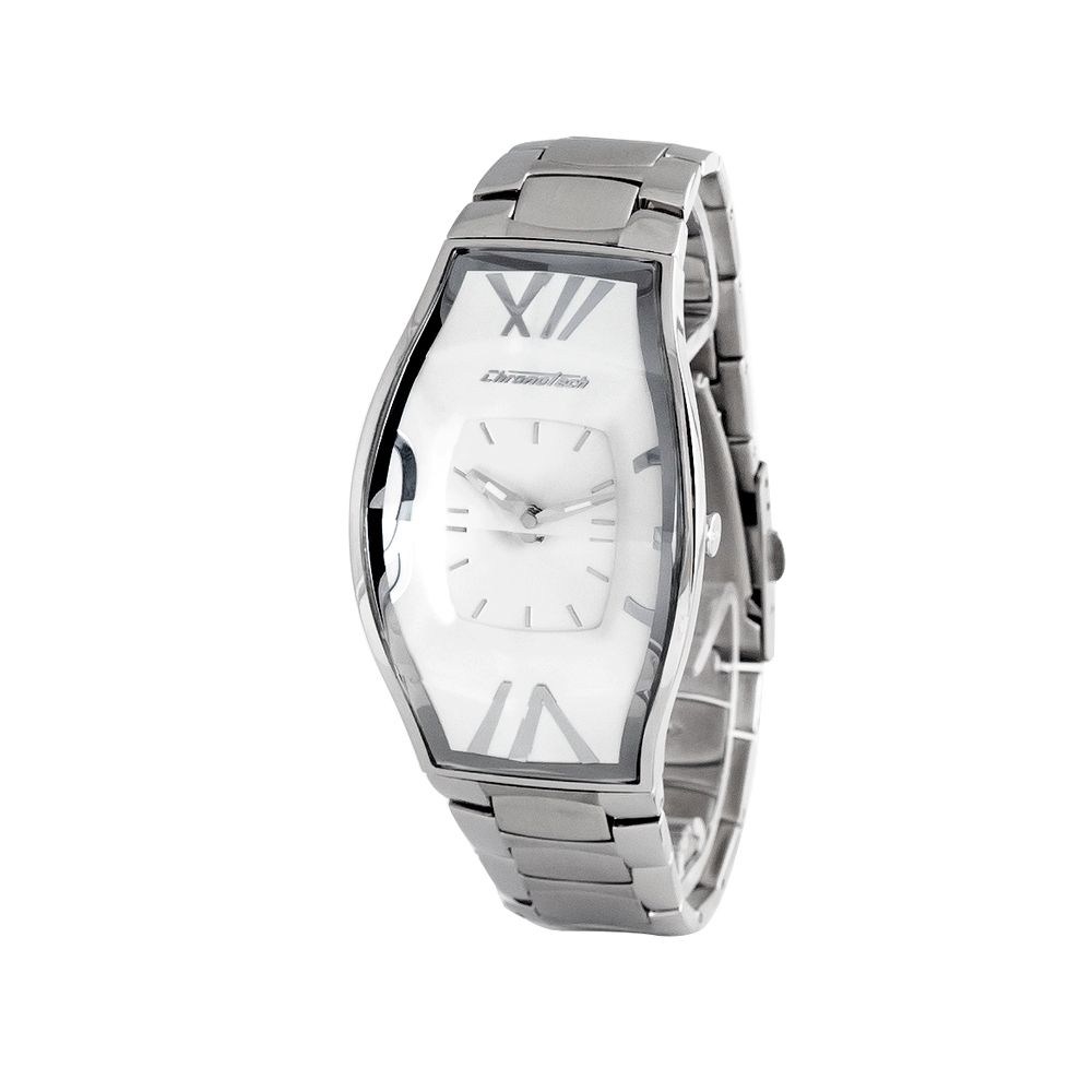 Chronotech Silberne Edelstahl-Dress-Uhr