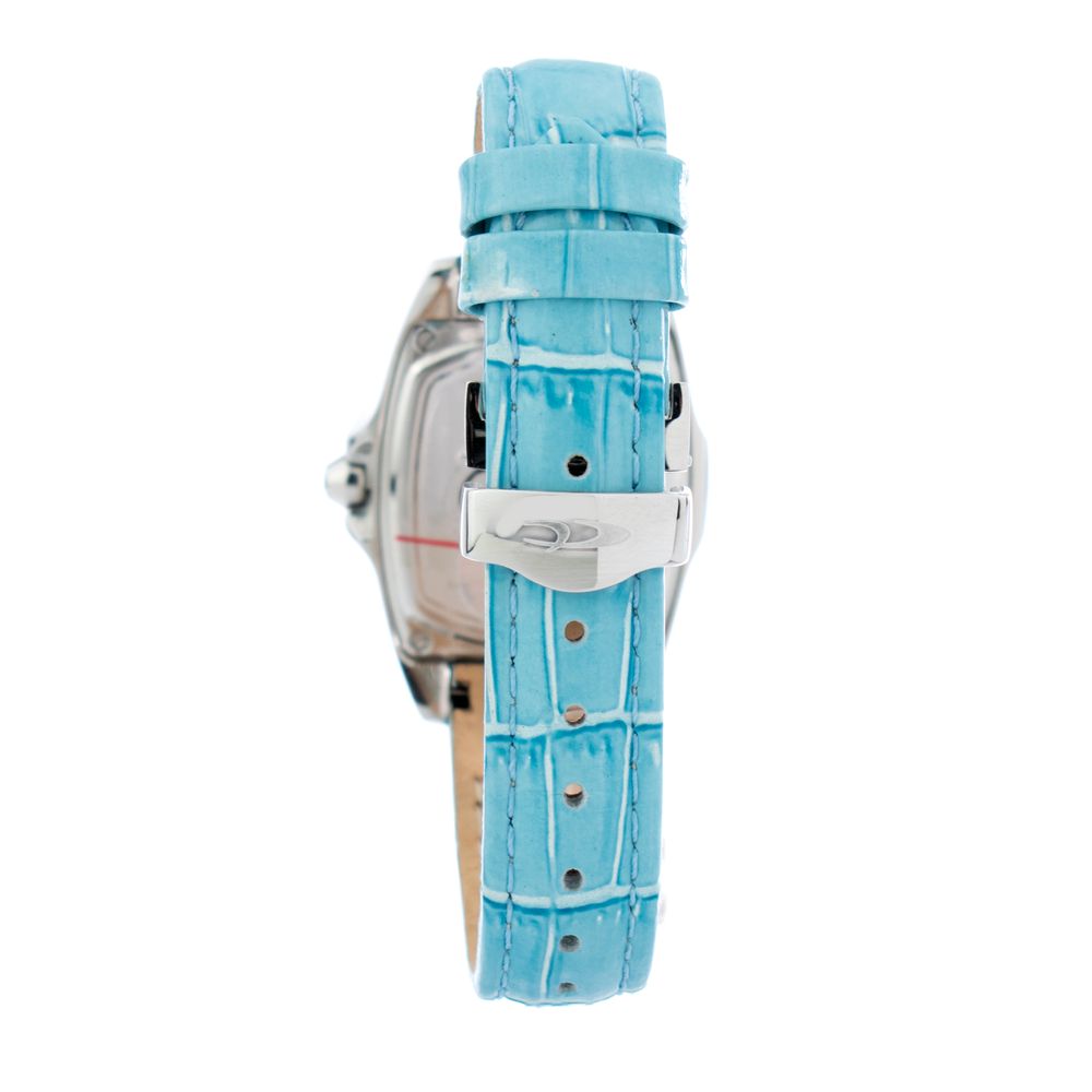 Chronotech Elegante blaue Leder-Armbanduhr