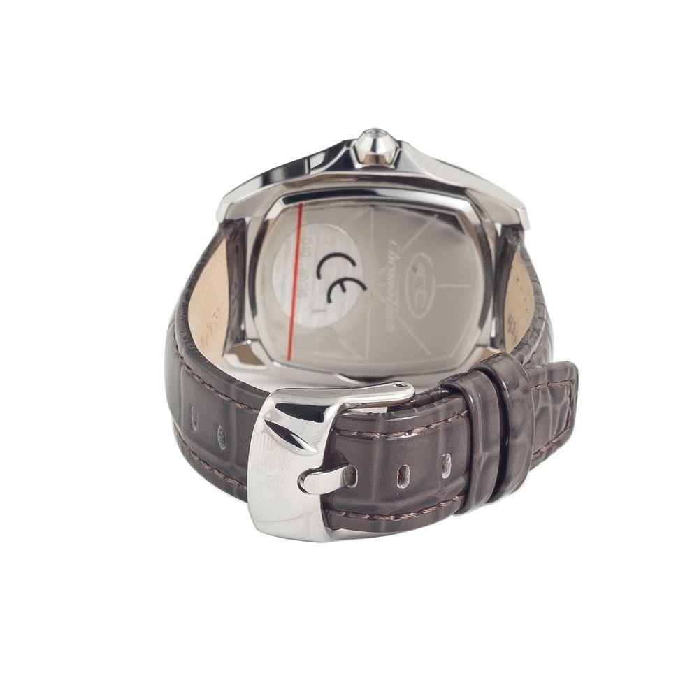 Chronotech Schwarze Leder-Kleidungsuhr