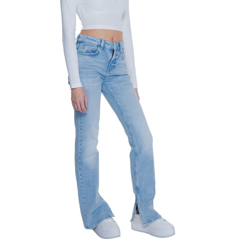 Guess Hellblaue Mom-Jeans aus Baumwolle