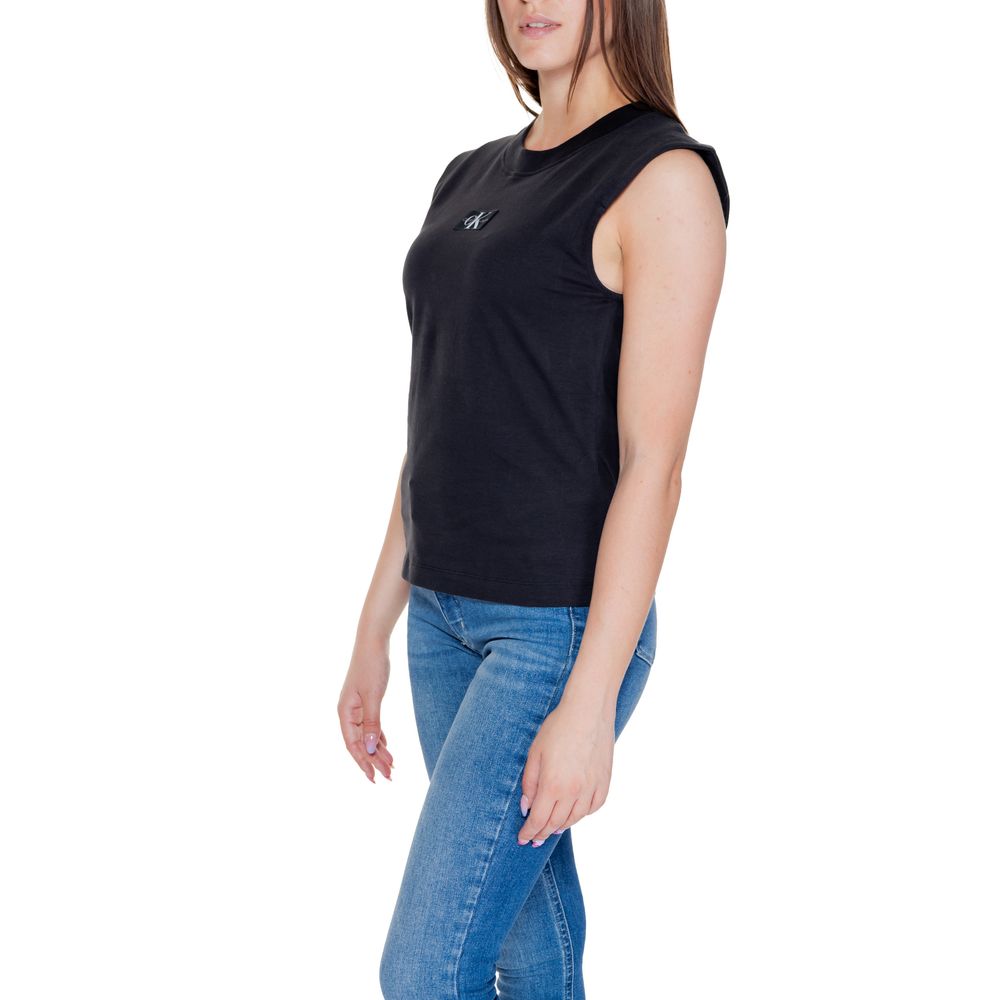 Calvin Klein Jeans Schwarzes T-Shirt aus Baumwolle