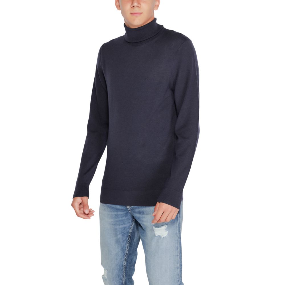 Calvin Klein Rollkragenpullover aus blauer Wolle