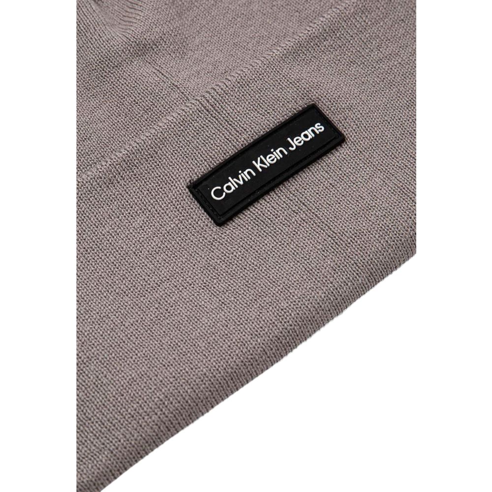 Calvin Klein Jeans Graue Kappen aus recyceltem Polyester Baseballmütze