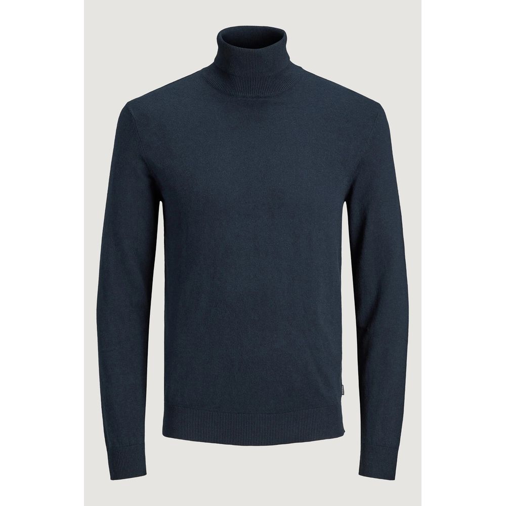 Jack Jones Blauer Baumwoll-Rollkragenpullover