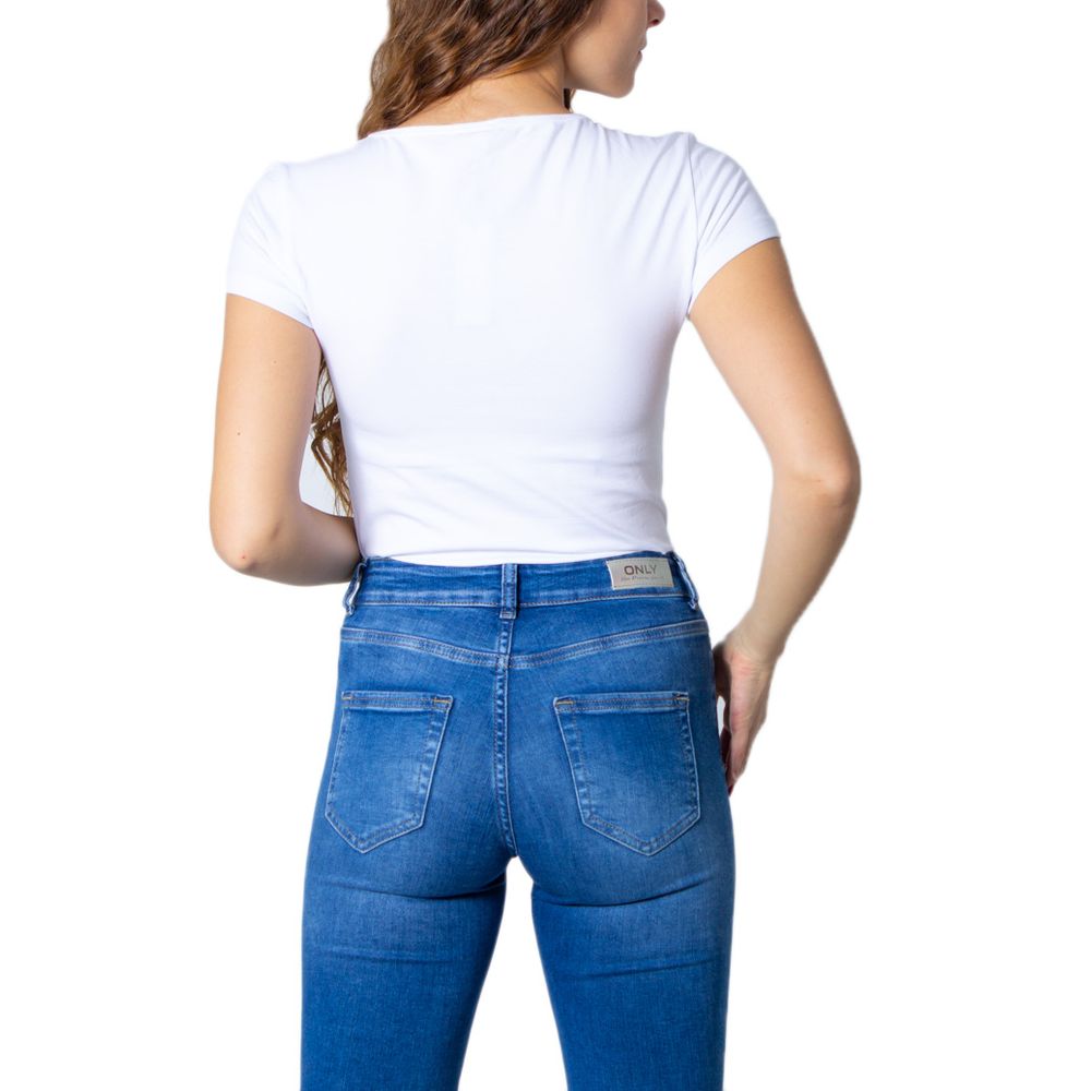 Only T-Shirt aus weißer Baumwolle