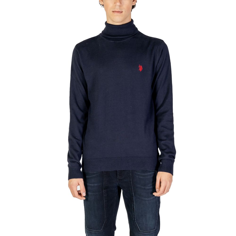 U.S. POLO ASSN. Blauer Baumwoll-Rollkragenpullover