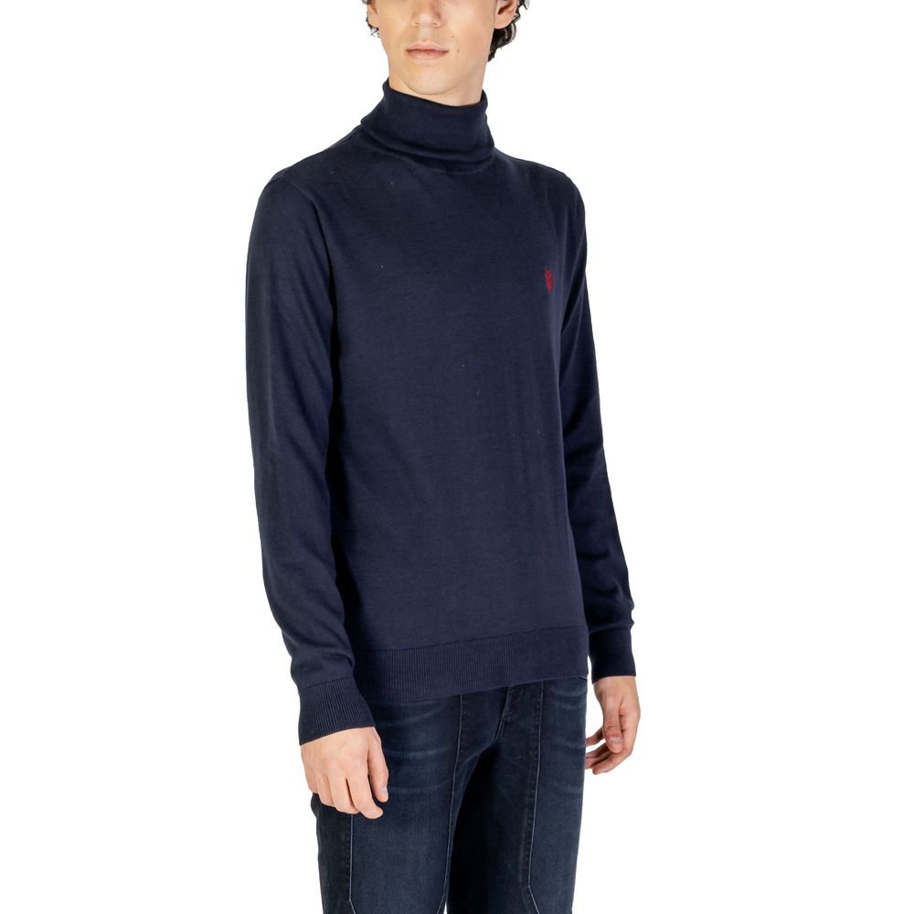 U.S. POLO ASSN. Blauer Baumwoll-Rollkragenpullover