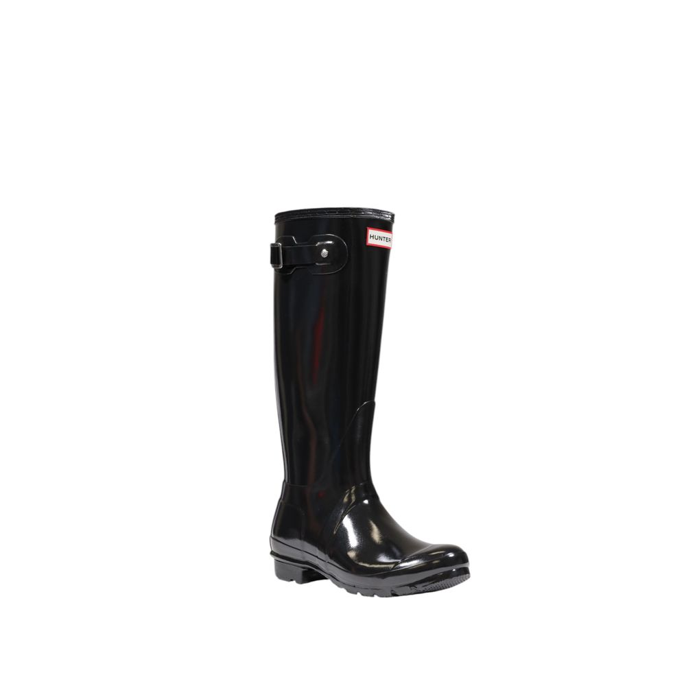 Hunter Schwarze Stiefeletten aus recyceltem Polyester