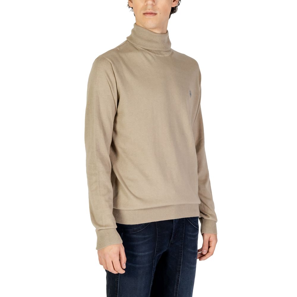 U.S. POLO ASSN. Beigefarbener Baumwoll-Rollkragenpullover