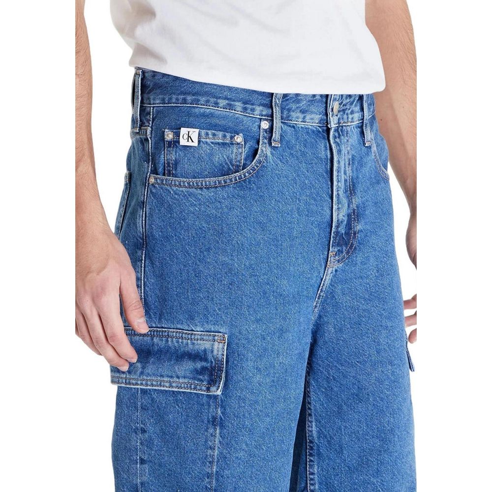 Calvin Klein Jeans Blaue Baumwoll-Bermudas