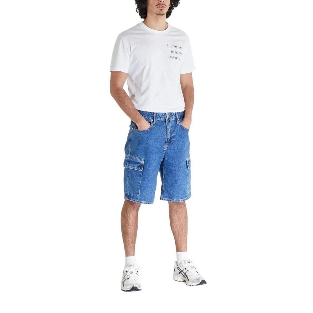 Calvin Klein Jeans Blaue Baumwoll-Bermudas