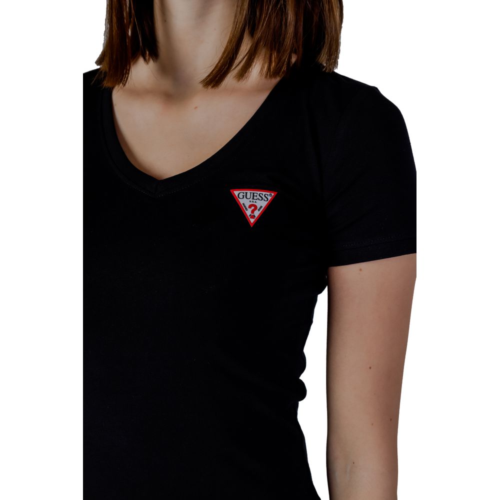 Guess Schwarzes T-Shirt aus Baumwolle