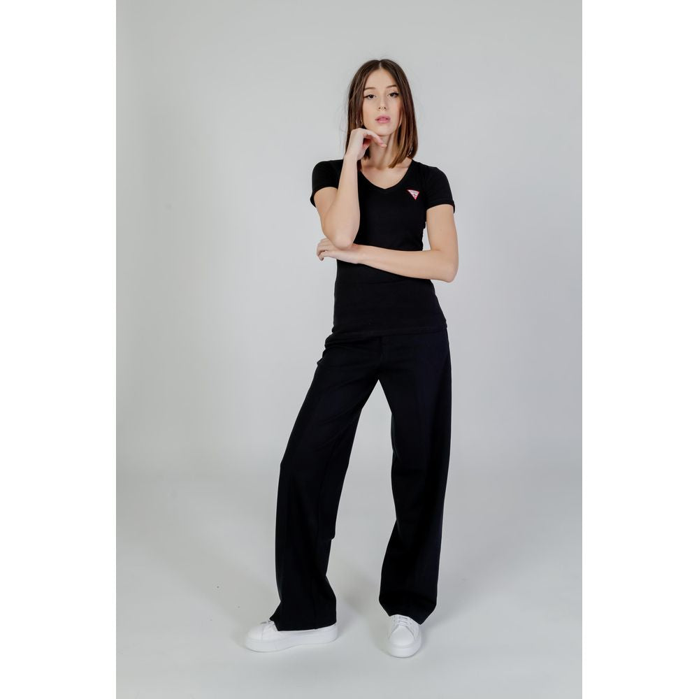 Guess Schwarzes T-Shirt aus Baumwolle
