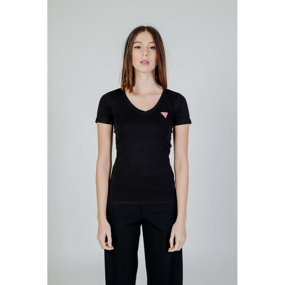 Guess Schwarzes T-Shirt aus Baumwolle
