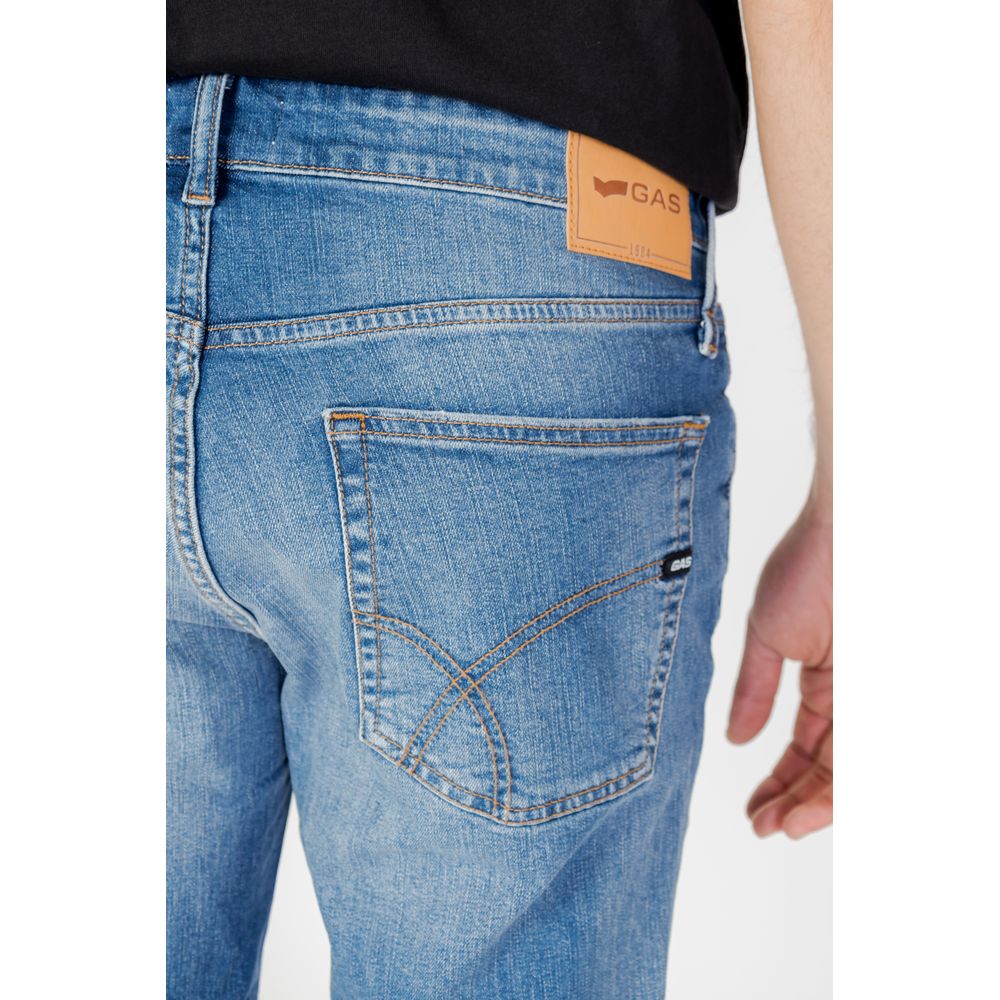 Gas Blaue Baumwoll-Bermuda-Shorts