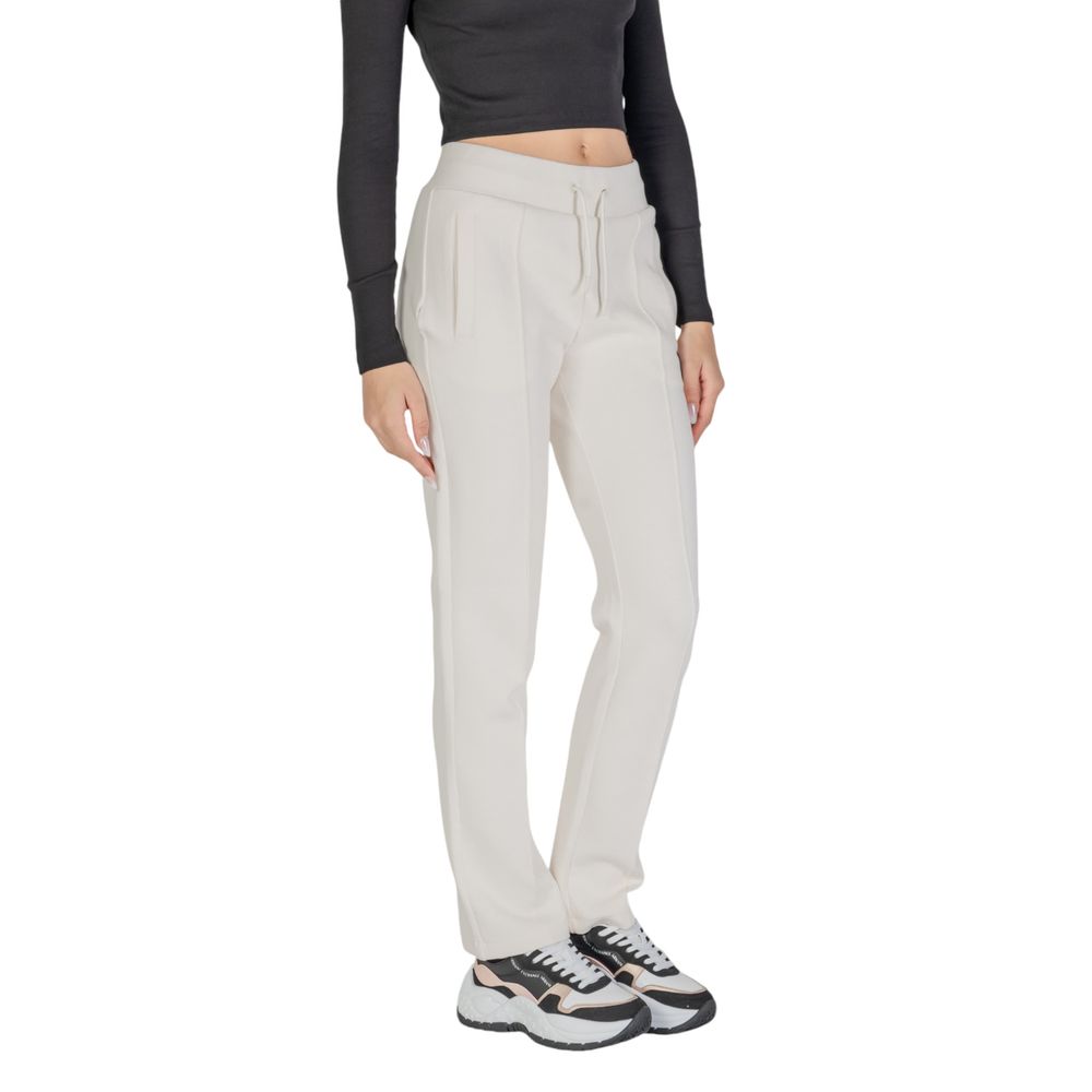 Guess Active Cremefarbene Baumwoll-Jogger Workout-Hose